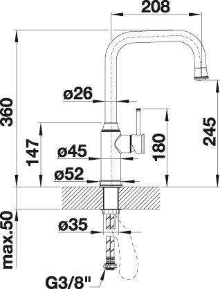 BLANCO LIVIA-S satin gold